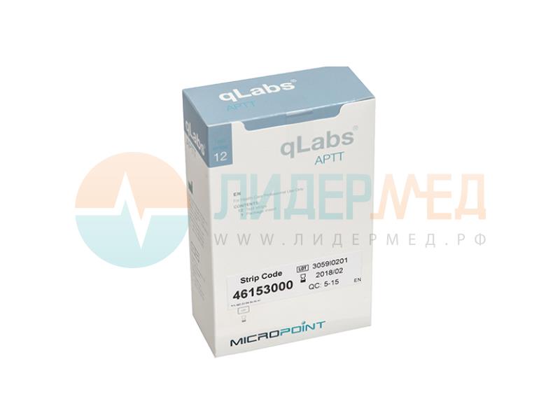 Тест-полоска qLabs® APTT Test Strip для определения показателя АЧТВ в цельной крови 12 шт/упаковка